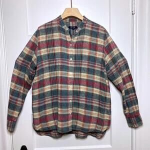 Chaps Plaid Button-Up Shirt Womens Large Autumn Barn Lumberjack Pumpkin Patch